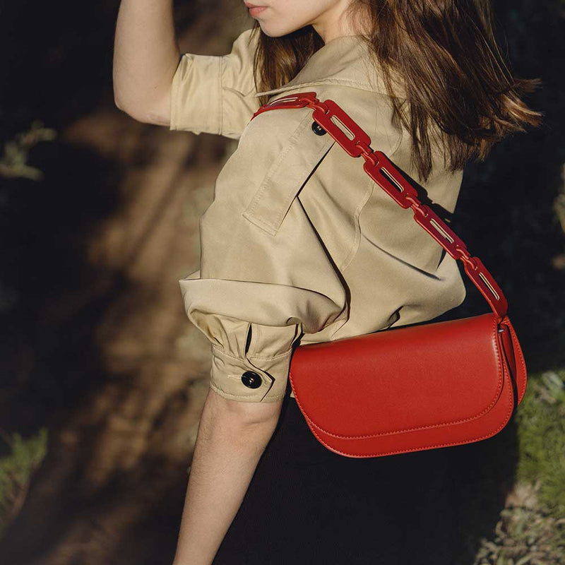 Inez Red Recycled Vegan Crossbody Bag