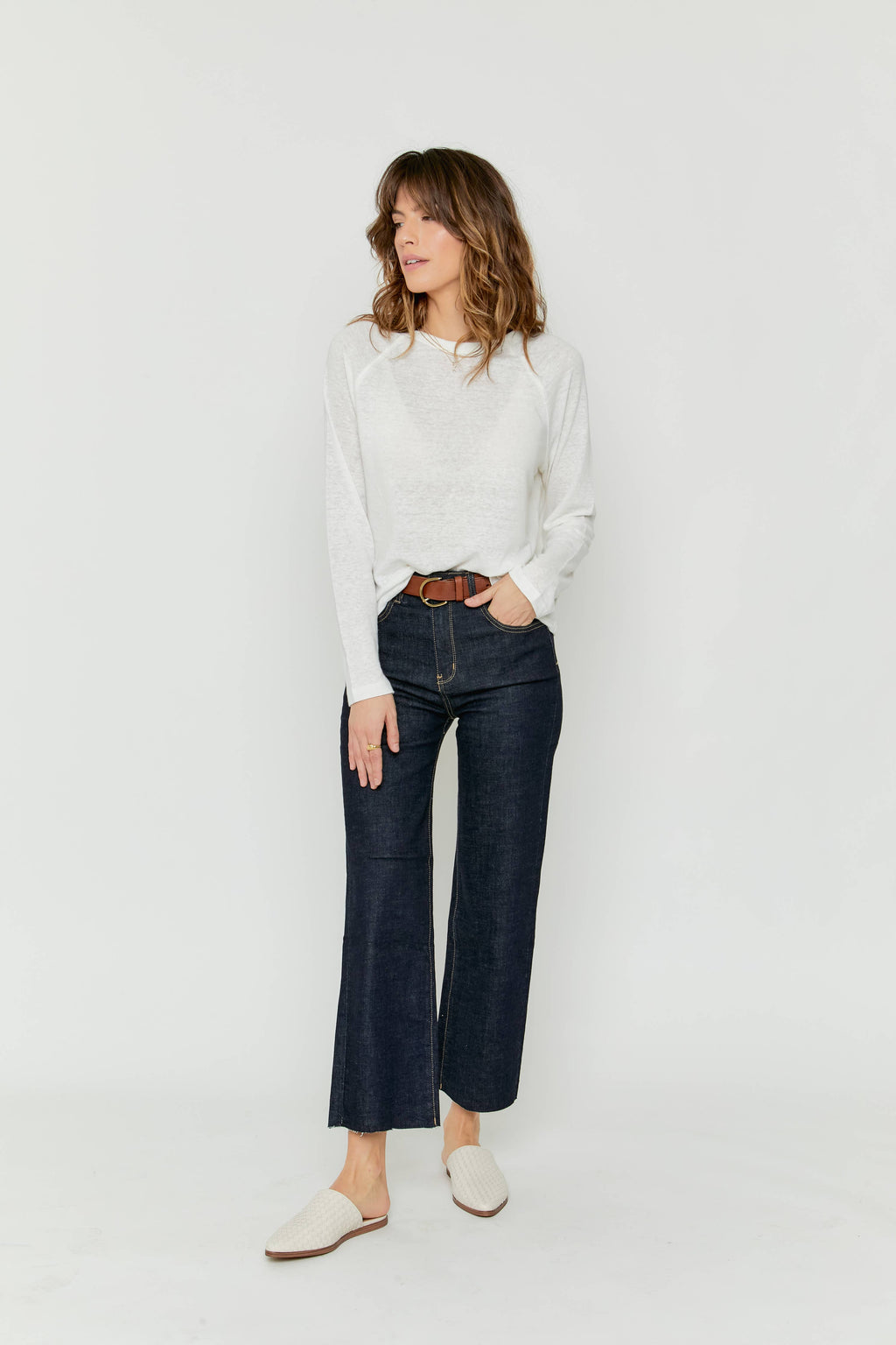 Wide Leg Jeans High Rise Crop The Aberdeen Timbers: Petite / 26