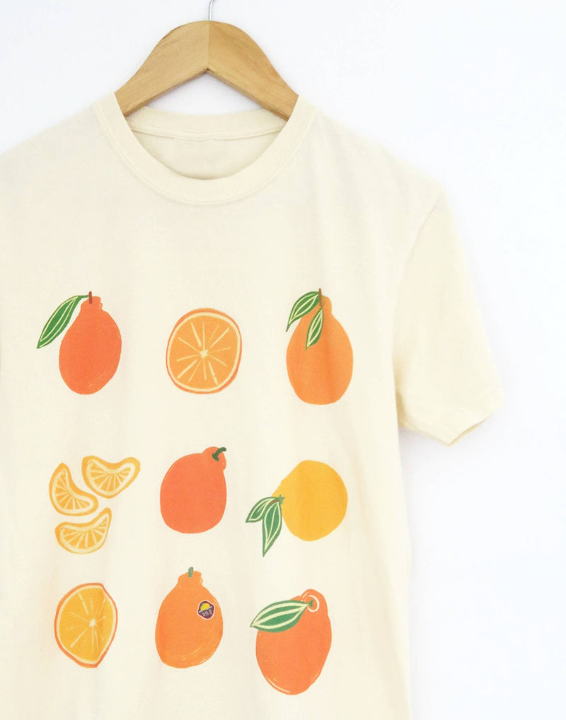 Jeju Tangerine Tee, Vintage Wash T-Shirt: Large / White