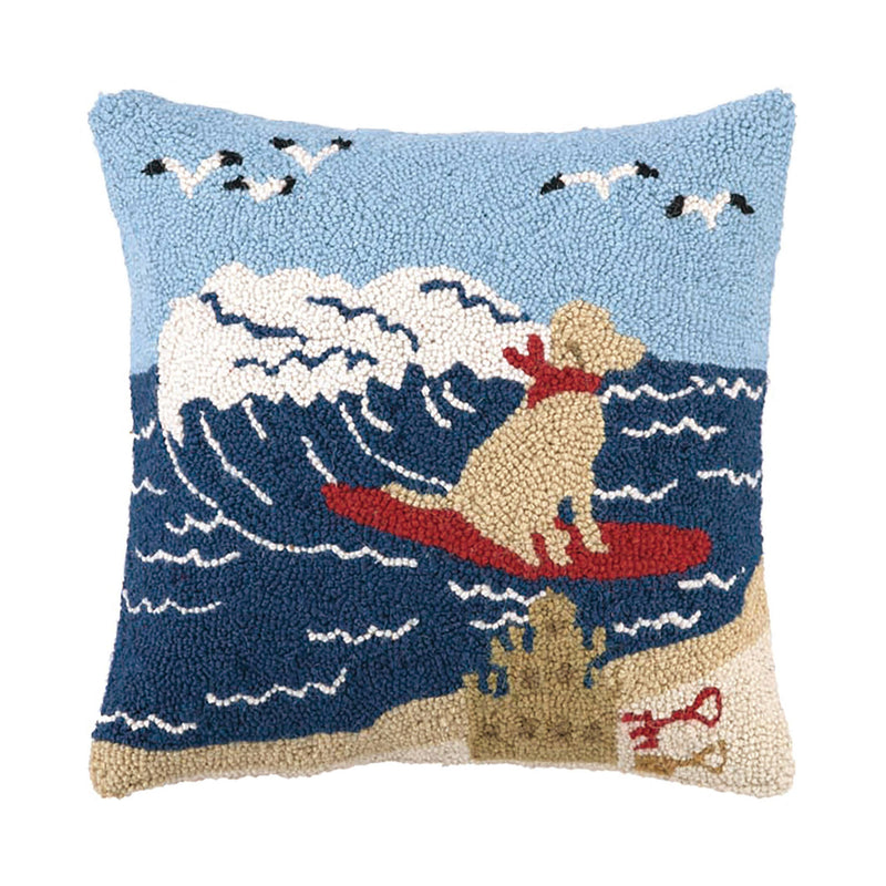 Surfing Labrador Dog Hook Pillow