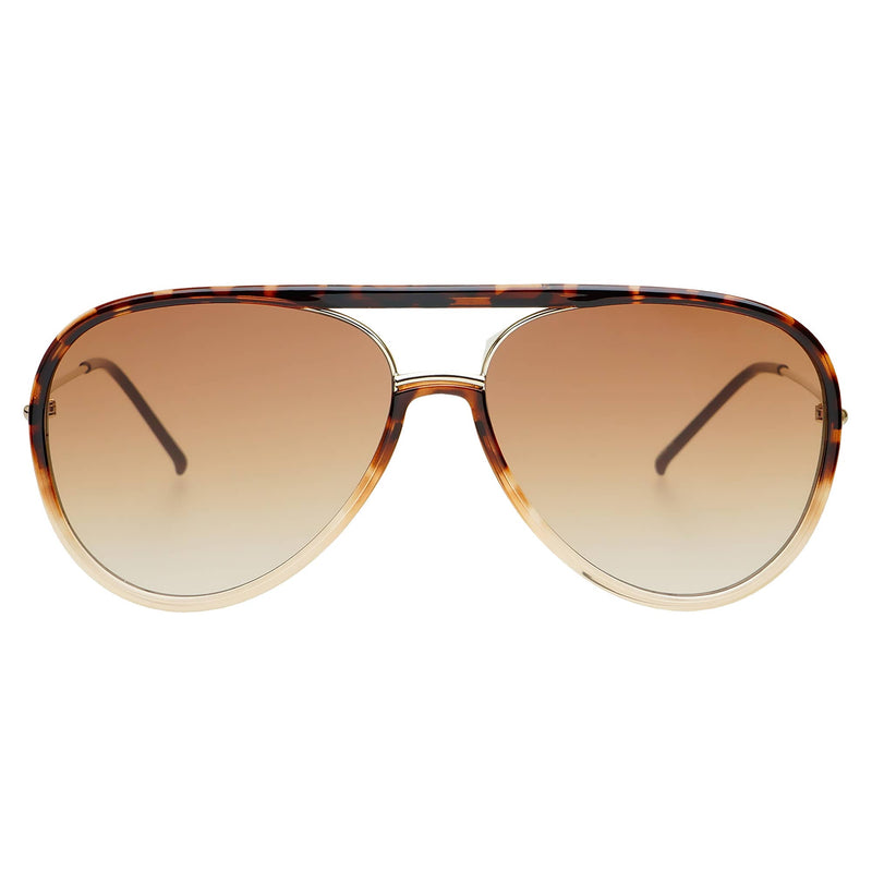 Shay Aviator Sunglasses: Tortoise