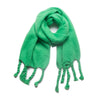 Chunky Solid Color Oblong Brushed Tassel Scarf: 07/Green