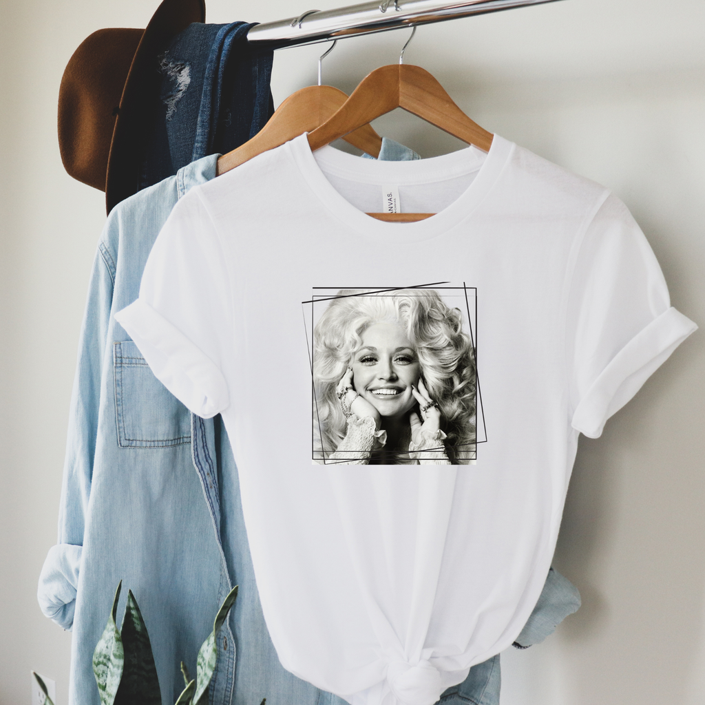 Dolly Portrait Graphic Tee: White / X-Large