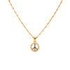 Gold Filled Peace Sign Necklace: Black