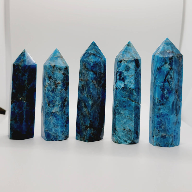 Blue Apatite Crystal Point Towers Metaphysical Reiki