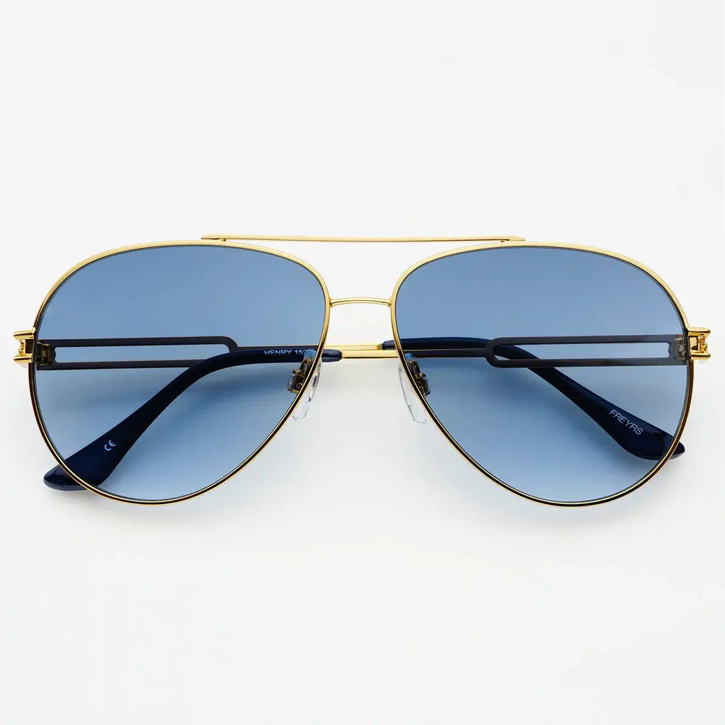 Henry Gold Blue Sunglasses: Gold / Blue