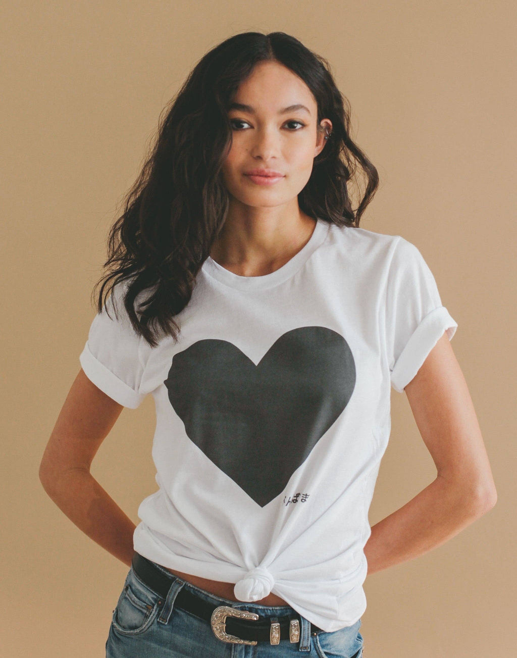 Big Heart, Gambarimasu T-Shirt: Medium / White
