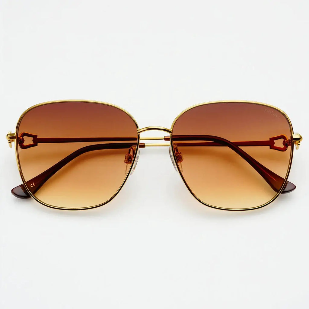 Lea Gold Brown Sunglasses: Gold / Brown