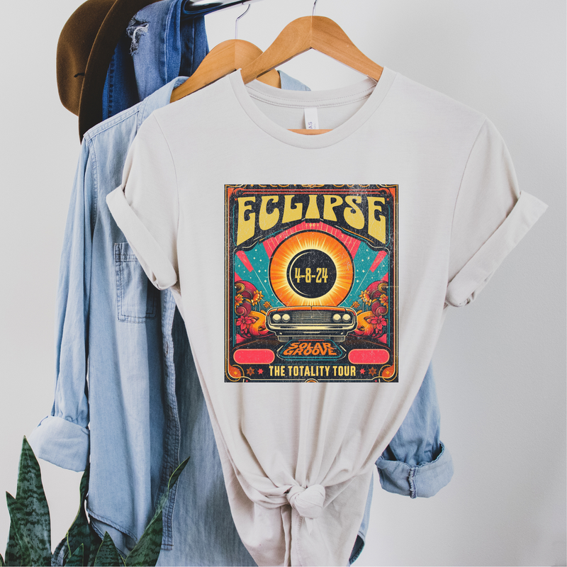 Groovy Solar Eclipse Graphic Tee: S