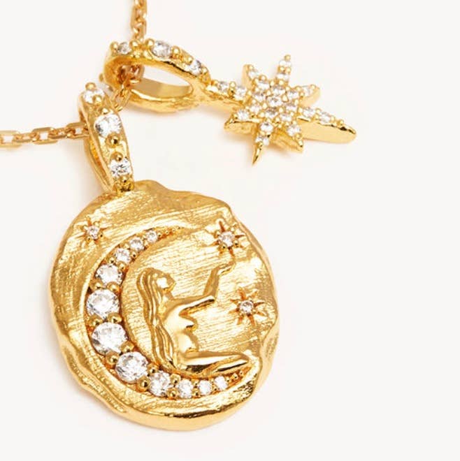 Enough Collection- Talisman 14K Gold Steel Necklace: Goddess